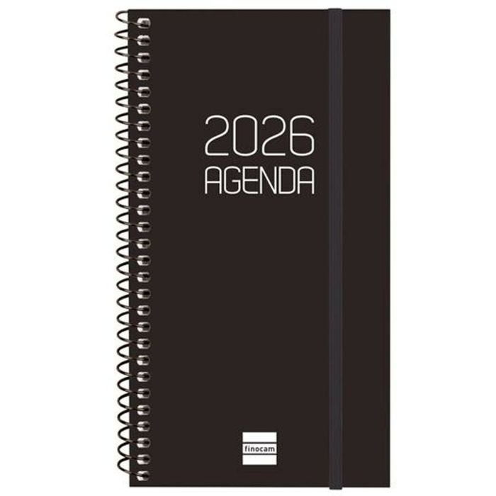 Agenda Finocam OPAQUE Noir 9,4 x 17,1 cm 2026
