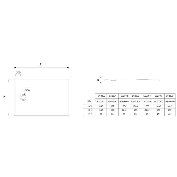 Receveur de douche extra-plat Jacob Delafon Ipso E62300-AGM 80x80x3 cm - Gris anthracite, texture pierre 3