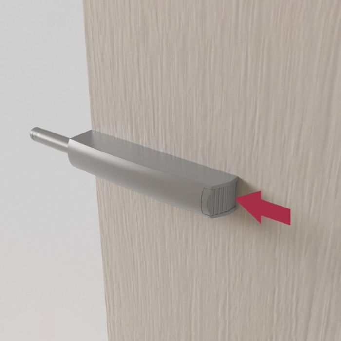 Emuca Lot de 10 serrures de porte à visser dans le meuble avec réglage Push Lite, longueur 80mm, Amortisseur, Plastique, Gris 6