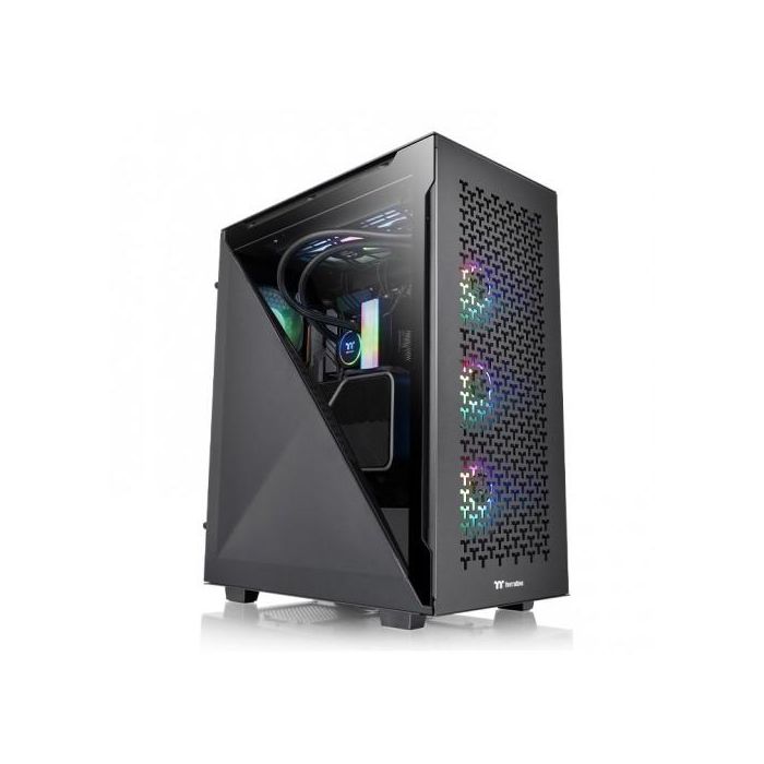 Thermaltake Divider 500 TG Air - CA-1T4-00M1WN-02 - Boîtier PC Midi-Tower Noir avec vitre latérale, support ATX, micro-ATX, Mini-ITX et 1 port USB-C