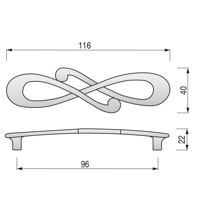 Otto Tirador Zamak. Elegir Distancia Entre Centros Y Acabado. Acabado Plata Vieja Distancia 96 Giusti 1