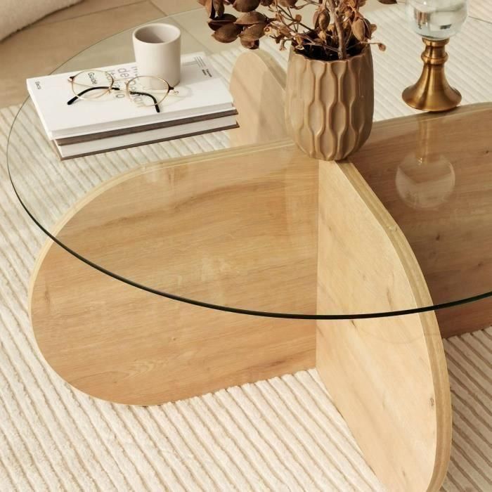 Table basse en verre - BUBBLE - Ronde - Chene Saphir - 75 x 75 x 35 cm 3 Table basse en verre - BUBBLE - Ronde - Chene Saphir - 75 x 75 x 35 cm 3
