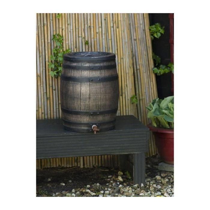 Récupérateur d'eau - NATURE - Baril d'eau de pluie avec aspect de bois - Capacité 120L - Marron - 50,5x66 cm 4