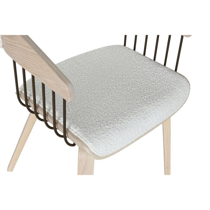 Chaise de Salle à Manger Home ESPRIT Blanc Polyester Bois 51 x 55 x 76,5 cm 3