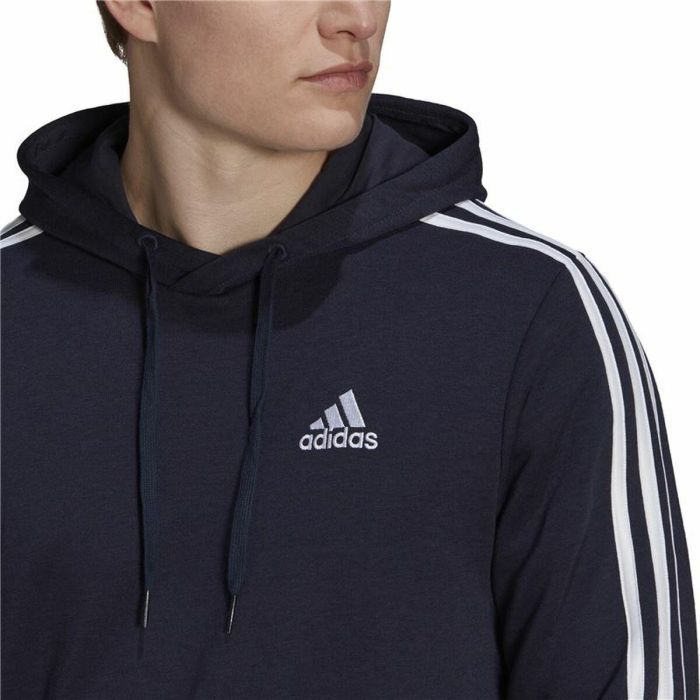 Sweat à capuche homme Adidas Essentials 3 Stripes Blue marine 1 Sweat à capuche homme Adidas Essentials 3 Stripes Blue marine 1