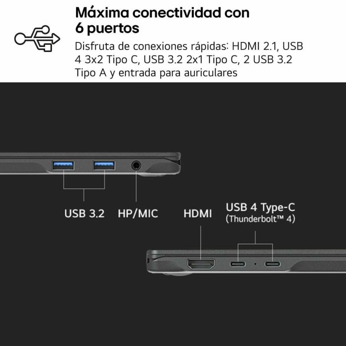 Ordinateur Portable LG 16Z90T-G.AD88B 40" intel core ultra 7 255H 32 GB RAM 1 TB SSD 3 Ordinateur Portable LG 16Z90T-G.AD88B 40" intel core ultra 7 255H 32 GB RAM 1 TB SSD 3