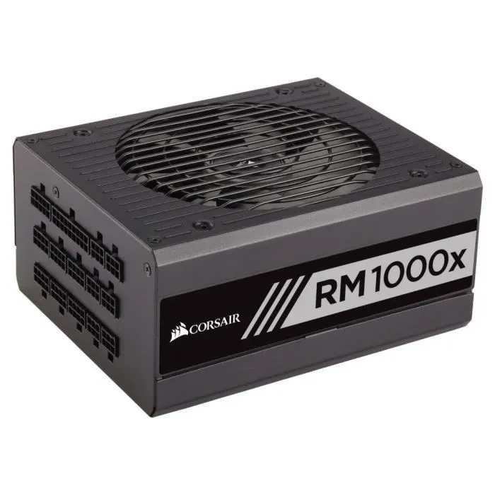Corsair Alimentation PC RM1000x Shift - 1000 Watt - ATX 3.1 & PCIe 5.1 - Certifiée Cybenetics GOLD - 12 V-2x6 natif - 140 mm Ventilateur - Totalement Modulaire