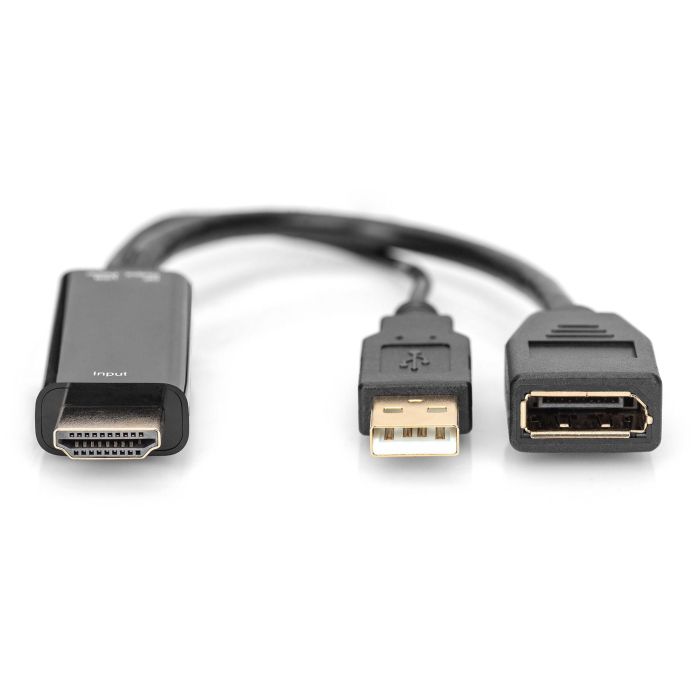 DIGITUS 4K HDMI Adapter - HDMI auf DisplayPort 0,2m schwarz 3