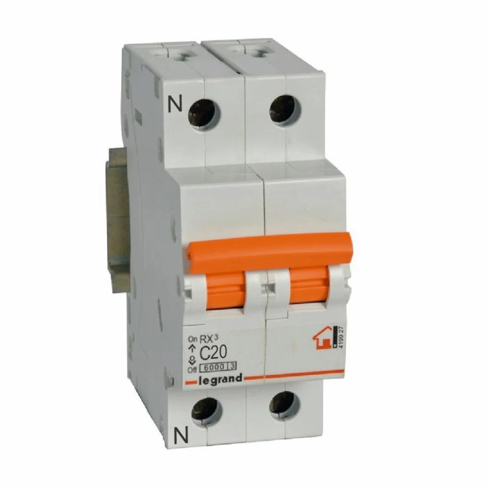 LEGRAND Interrupteur Magnétothermique RX³ - 1P+N - 230V~ - 20A - Courbe C (419927) 0