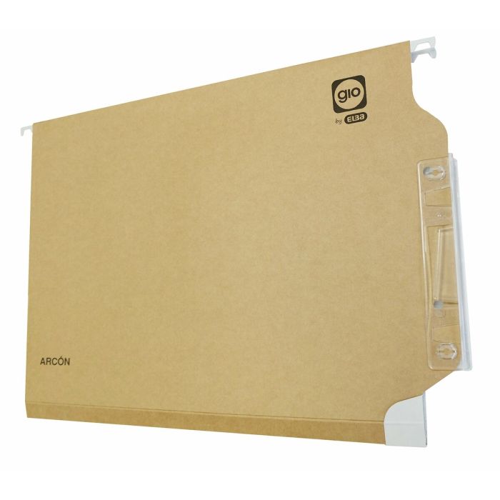Dossier suspendu Elba Arcón Etiquette de nom Viseur Transparent Marron Blanc Bicolore Din A4 Papier carton 25 Unités 1