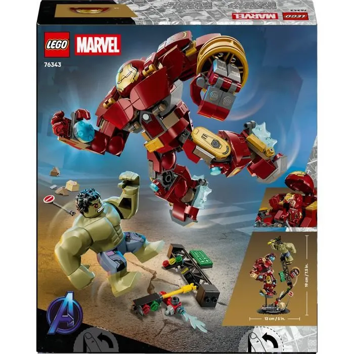 LEGO 76343 Marvel Le Combat Légendaire entre Hulkbuster et Hulk, Set Collector Avengers L'Ere d'Ultron, Jeu de Construction Cadeau 9 Ans