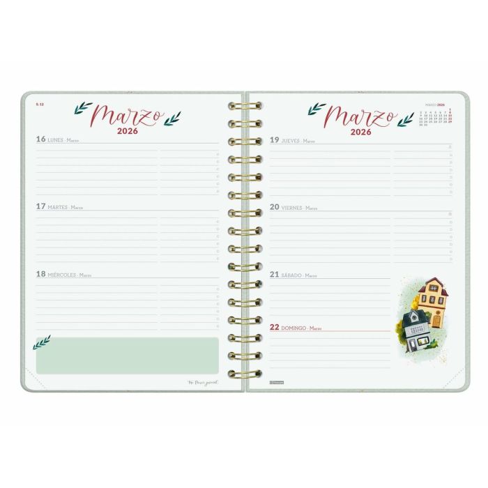 Agenda Finocam THE FLOWER JOURNAL A5 15,5 x 21,2 cm Vert 2026 4
