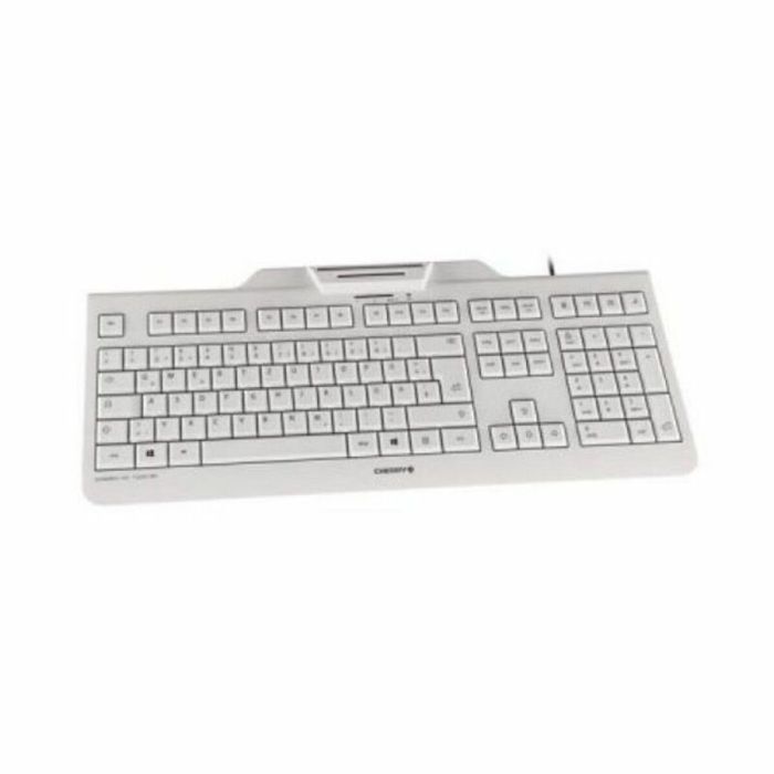 Clavier avec lecteur Cherry JK-A0100ES-0 Blanc Gris Espagnol Qwerty QWERTY 3 Clavier avec lecteur Cherry JK-A0100ES-0 Blanc Gris Espagnol Qwerty QWERTY 3