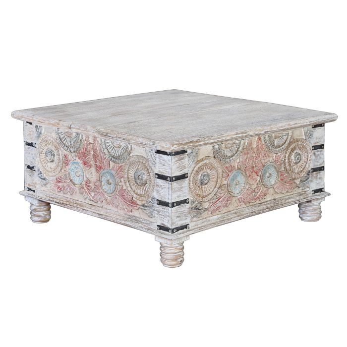 Table basse en bois de manguier massif artisanal avec finition lavée - 90 x 90 x 45 cm - Multicolore - Table de salon 0 Table basse en bois de manguier massif artisanal avec finition lavée - 90 x 90 x 45 cm - Multicolore - Table de salon 0