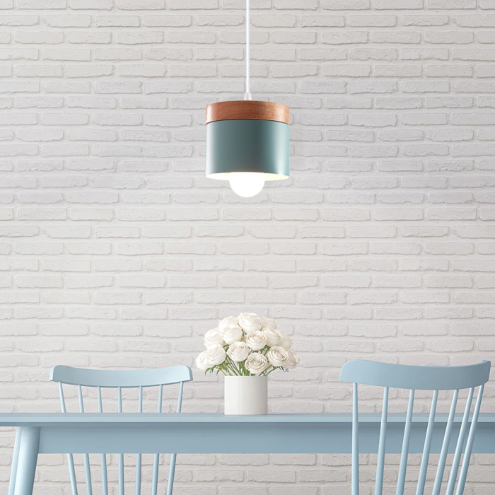 Lampe Suspendue Métal et Bois Mikayla SKD-P1010-S Design Moderne Câble Réglable 6