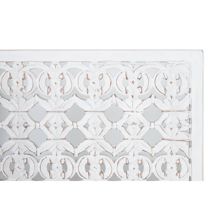 GINER Y COLOMER - Panneau de tête de lit décoratif en MDF laqué blanc, style décapé, 165 cm de large x 80 cm de haut, fabrication artisanale 1 GINER Y COLOMER - Panneau de tête de lit décoratif en MDF laqué blanc, style décapé, 165 cm de large x 80 cm de haut, fabrication artisanale 1