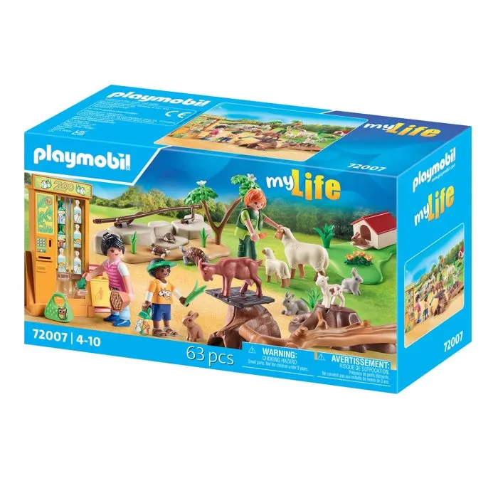 Playmobil 72007 - Kit Mini Zoo avec Animaux de la Ferme, 63 Pièces, Jeu de Rôle Éducatif pour Enfants Dès 4 Ans