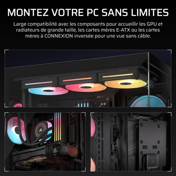 Boitier PC - CORSAIR - 3500X LXR LINK Tempered Glass Mid-Tower - 3 ventilateurs RGB a rotor inversé - Noir 3