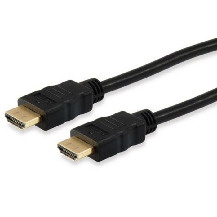 EQUIP Câble HDMI 2.0 119350 Mâle vers Mâle 1.8m Noir 4K 60Hz HDR St/St Ethernet Plaqué Or Connecteurs PVC Certifié RoHS