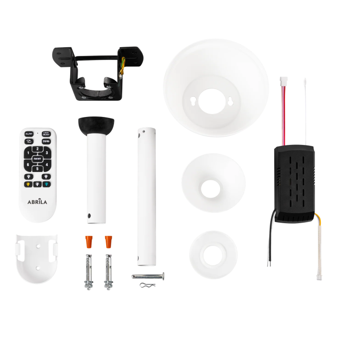 Ventilateur de Plafond LED Blanc/Haya 45W 4400LM CCT, Moteur DC Ultra Silencieux, Fonction Été/Hiver, avec Télécommande et Pales Rétractables 6