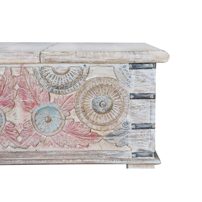 Table basse en bois de manguier massif artisanal avec finition lavée - 90 x 90 x 45 cm - Multicolore - Table de salon 4 Table basse en bois de manguier massif artisanal avec finition lavée - 90 x 90 x 45 cm - Multicolore - Table de salon 4