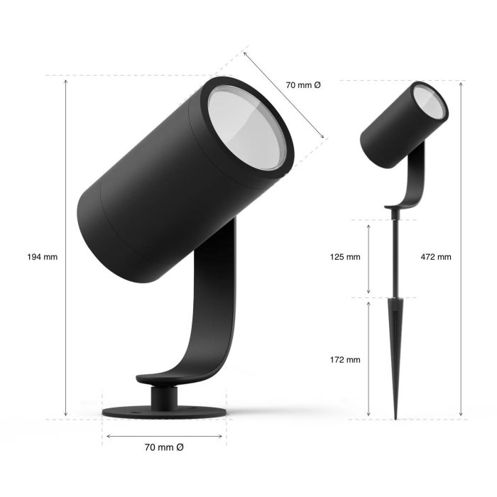 Philips Hue White & Color Ambiance Lily Spot 1 flg. Verlängerung Schwarz 700lm 5