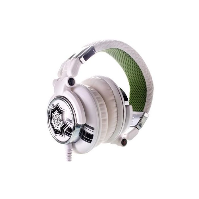 Thermaltake TteSPORTS DRACCO - Casque Gaming avec Micro sur Fil - Fréquence 10-22000 Hz - Connexion 3,5 mm - Couleur Vert et Blanc
