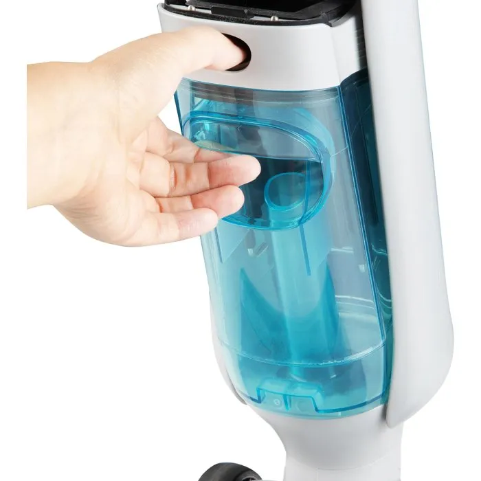 Domo DO253SW - Aspirateur balai laveur sans fil, 10000 Pa, 35 min autonomie, 75 m², 450 ml, blanc/bleu Domo DO253SW - Aspirateur balai laveur sans fil, 10000 Pa, 35 min autonomie, 75 m², 450 ml, blanc/bleu