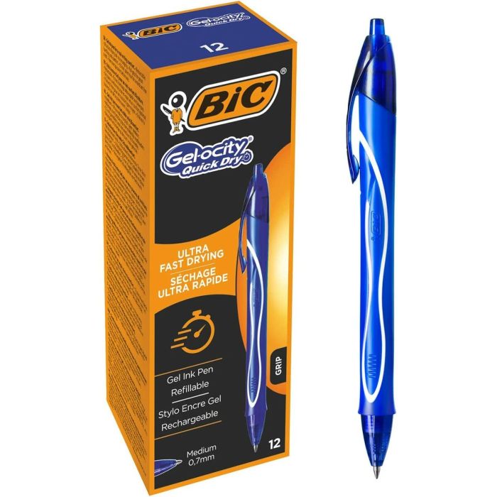Stylo gel Bic Gel-ocity Quick Dry Bleu 0,7 mm 4