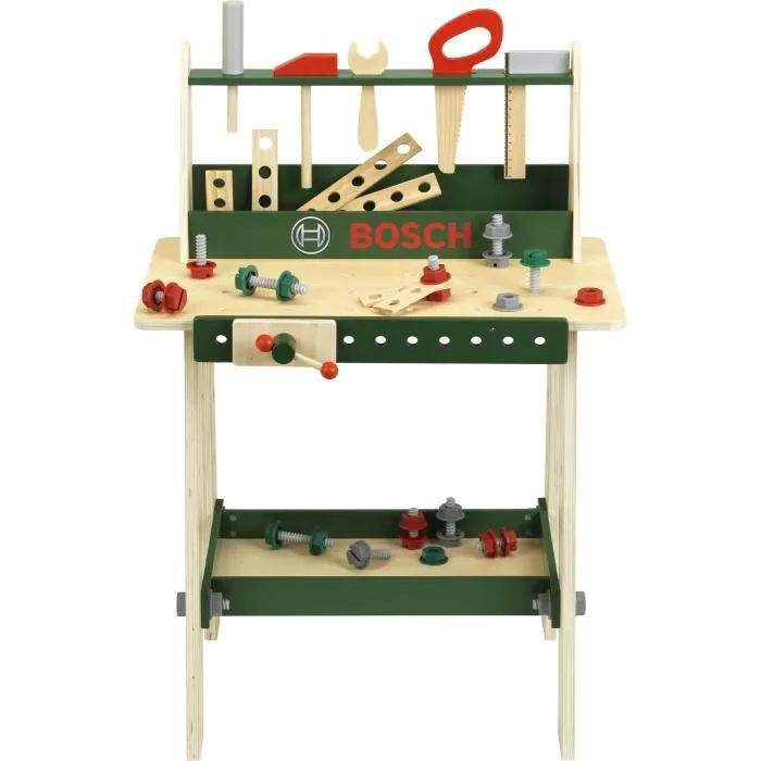 Klein - 8169 - Etabli enfant en bois FSC Bosch, avec accessoires (marteau, scie, clés, vis) - Dimensions 55 x 50 x 75 cm - Jouet à partir de 3 ans Klein - 8169 - Etabli enfant en bois FSC Bosch, avec accessoires (marteau, scie, clés, vis) - Dimensions 55 x 50 x 75 cm - Jouet à partir de 3 ans