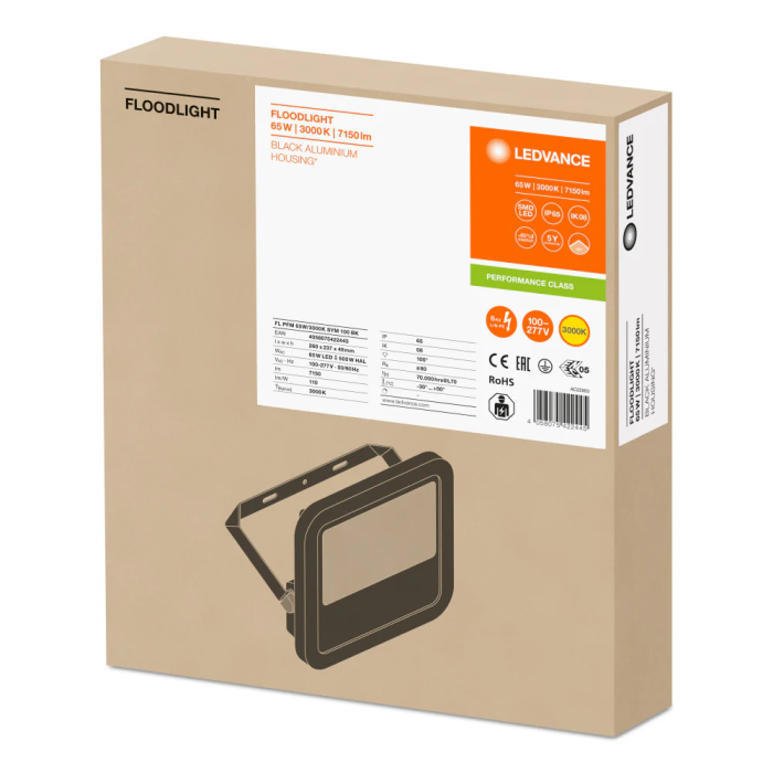Ledvance LVE-4058075422445 Projecteur LED 65W 7150Lm 3000K 100 x 100° IP65 Blanc Chaud 1