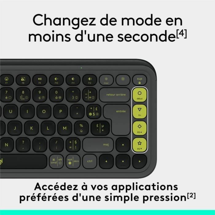 Clavier sans fil Logitech Pop Icon Keys Gris foncé AZERTY 2