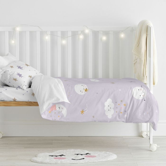 Parure de couette HappyFriday Moshi Moshi Moons Multicouleur Lit de bébé 2 Pièces 1