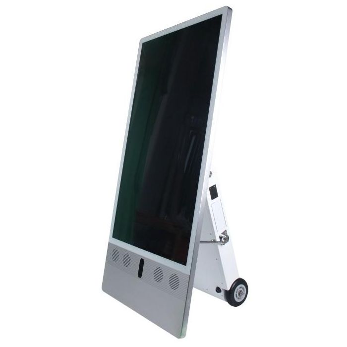 ALLNET Standdisplay 43 Zoll Outdoor Kundenstopper mit Akku oh. Touch mit Laufrollen 1500Nits Android Farbe schwarz 4