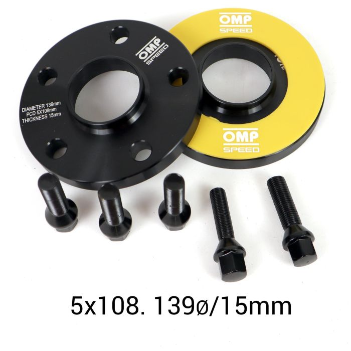 Omp OMPS08471501 Spacers Roues 5x108 15 mm Aluminium Forgé 6061-T6 Noir 2 Omp OMPS08471501 Spacers Roues 5x108 15 mm Aluminium Forgé 6061-T6 Noir 2