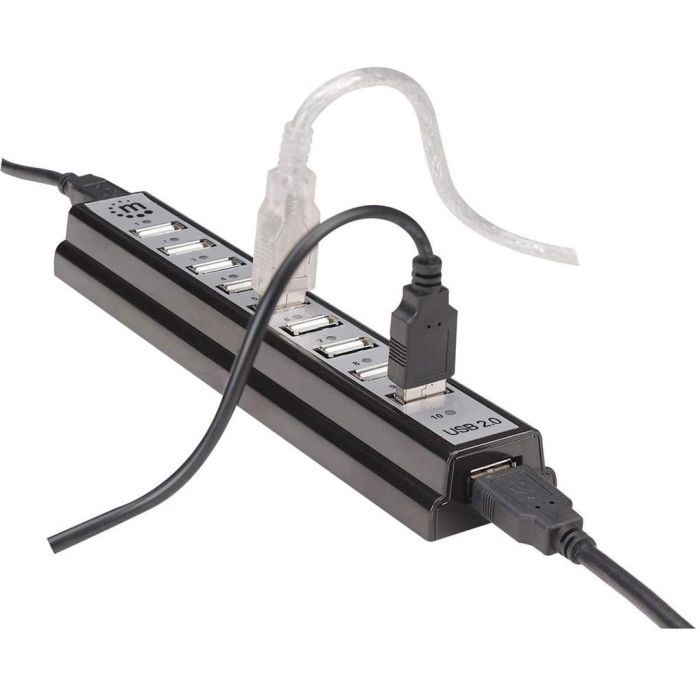 MANHATTAN USB-HUB 10-Port USB 2.0 Desktop Hub schwarz 5