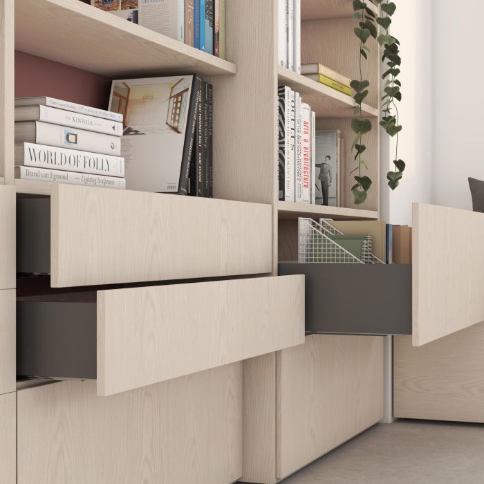 Emuca Tiroir extérieur Vertex 40kg, hauteur 131mm, profondeur 450mm, Acier, Gris antracite 1