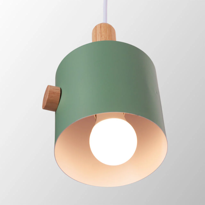 Lampe Suspendue "Scarlet" SKD-P1014-S Métal Bois Hauteur Réglable Design Moderne 2