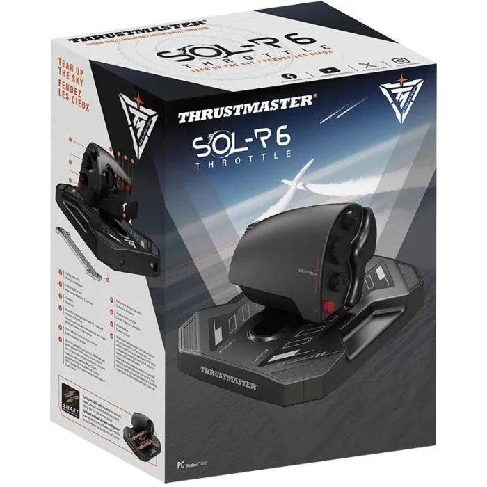 Thrustmaster Manette des gaz Sol-R 6 THROTTLE avec système SMART, mouvement fluide et précis, compatible Windows 10/11 Thrustmaster Manette des gaz Sol-R 6 THROTTLE avec système SMART, mouvement fluide et précis, compatible Windows 10/11
