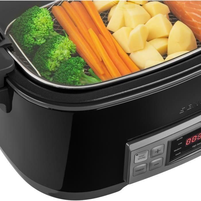 Sencor - SPR-5508BK - Mijoteuse automatique 6 L, 1350 W, Noir - Revêtement antiadhésif sans PFOA, 5 réglages de brunissage, 4 fonctions de cuisson