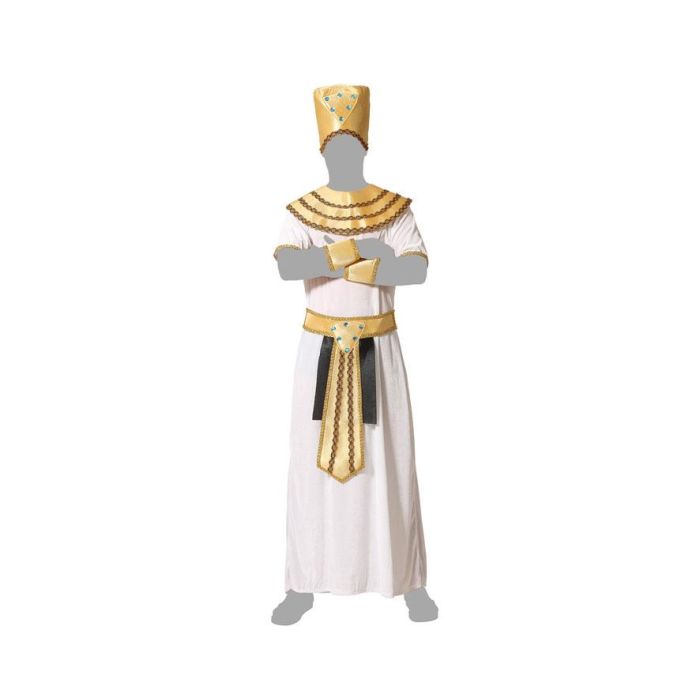 Déguisement Homme Adulte Pharaon Égyptien Blanc XXL - Costume 6 Pièces en Polyester pour Carnaval et Fête