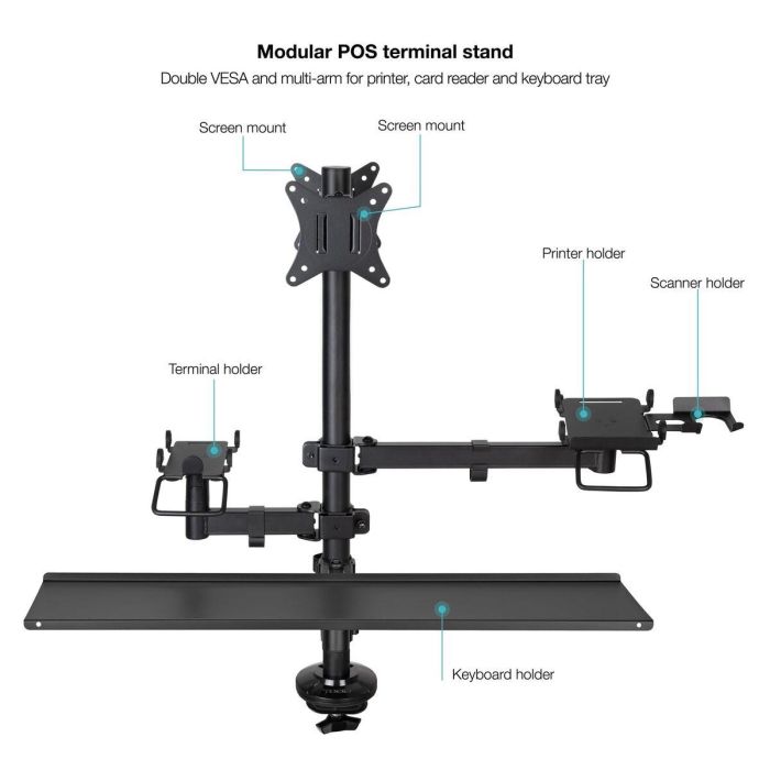 Support de table d'écran TooQ TQPM0003 17" 32" 13" (2 Unités) 8 Support de table d'écran TooQ TQPM0003 17" 32" 13" (2 Unités) 8