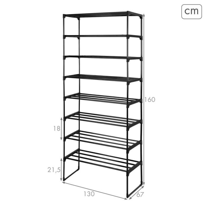 Étagère Max Home Noir Métal Plastique 67 X 160 X 30 CM (2 Unités) 3