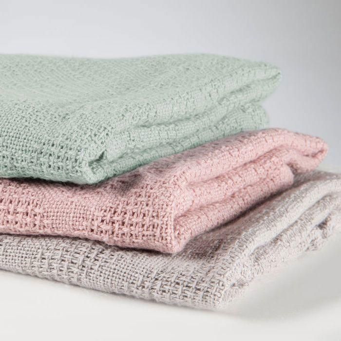 Couverture bébé - ROBA - LIL PLANET - 80 x 80 cm - Coton biologique - Pois éponge - Vert givré 4