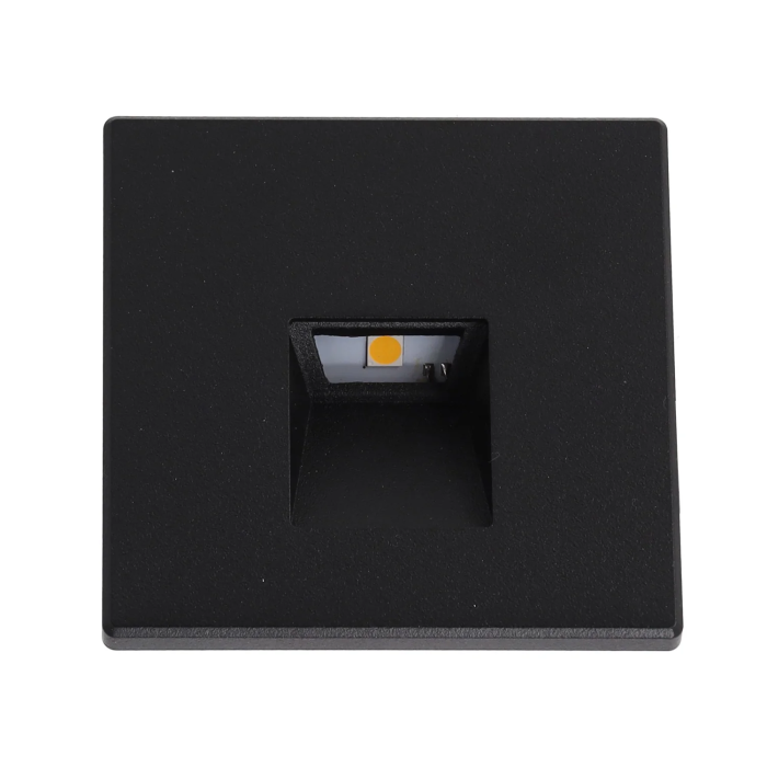 Plafonnier LED Encastrable 3W IP65 Blanc Chaud 3000K Noir pour Escaliers et Extérieur 2