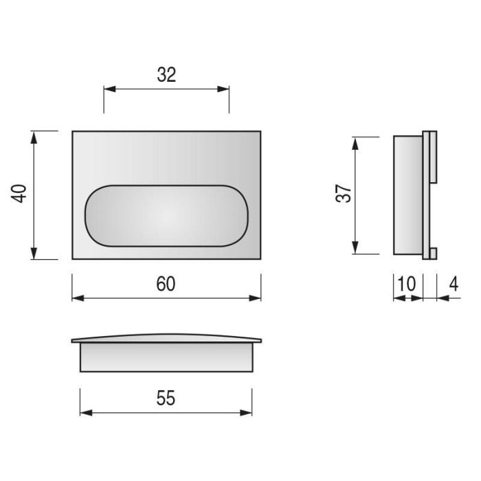 Kina Tirador Zamak. 32Mm. Elegir Acabado. Acabado Cromo Herrajes Alk 2