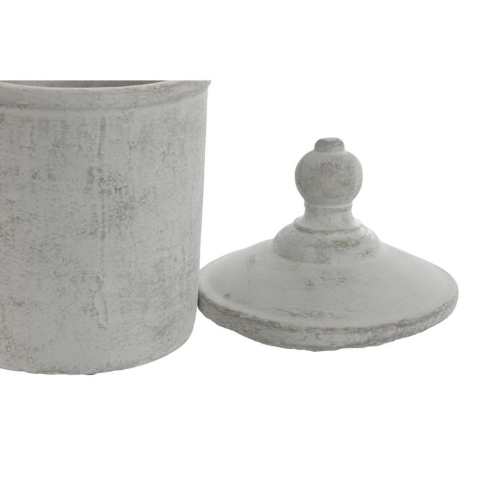 Vase Home ESPRIT Gris Ciment Oriental 15 x 15 x 25 cm 2