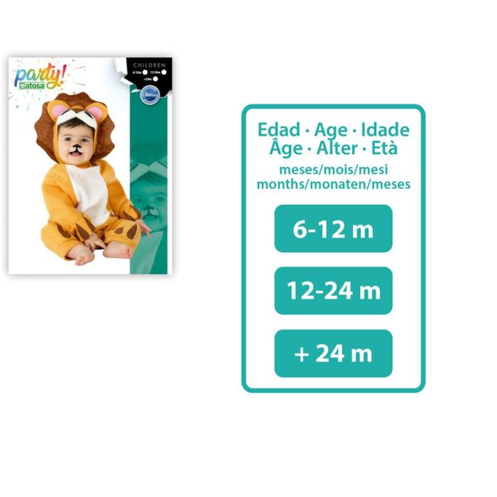 Déguisement Bébé Lion 24 Mois Unisex - Costume de Carnaval Animal Jungle Savane en Polyester Marron