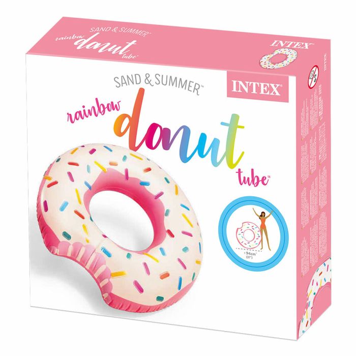 Roue gonflable Intex Donut Rose 107 x 99 x 23 cm (12 Unités) 1