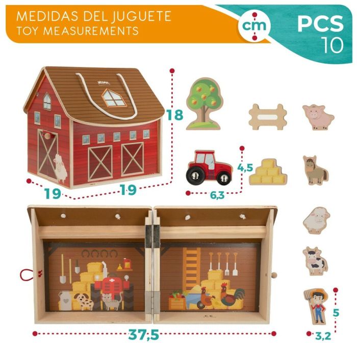 Playset Woomax Ferme 9 Pièces 4 Unités 19 x 18 x 19 cm 1